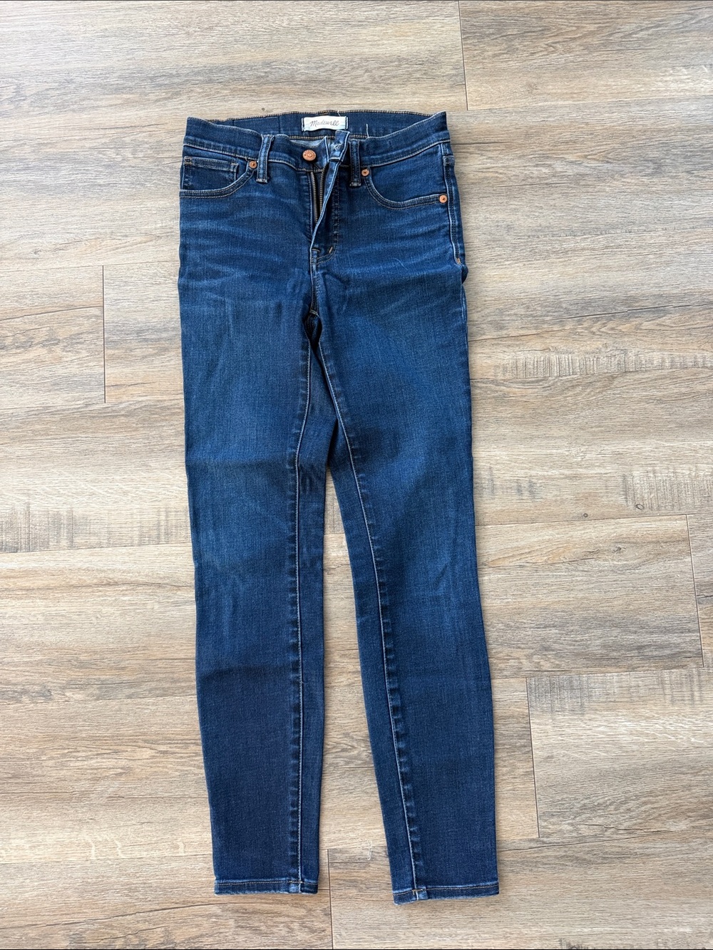 Madewell 9” High Rise Dark Indigo Skinny Jeans